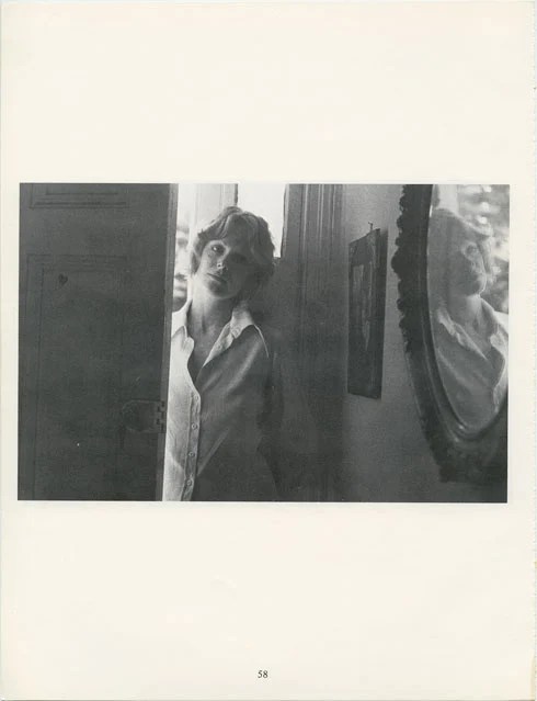 Carol Jerrems (1973) Jackie Mitelman, Prahran, Melbourne, page from 'A book about Australian Women'